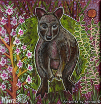 Thumbnail for PADEMELON WITH FLOWER MEDICINE Framed Canvas Print by Mirree Contemporary Aboriginal Art