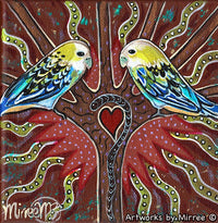 Thumbnail for 'Australian Pale-Faced Rosella' Original Painting by Mirree Contemporary Dreamtime Animal Dreaming