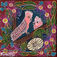 Thumbnail for Pink Galah and Baby Dreaming Framed Canvas Print by Mirree Contemporary Aboriginal Art