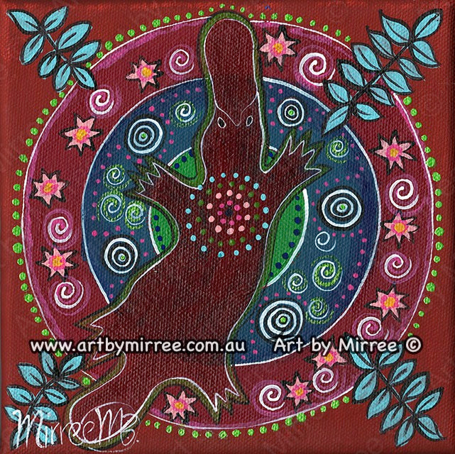 'Platypus Dreaming for Healing and Growth' Original Painting by Mirree Contemporary Dreamtime Animal Dreaming