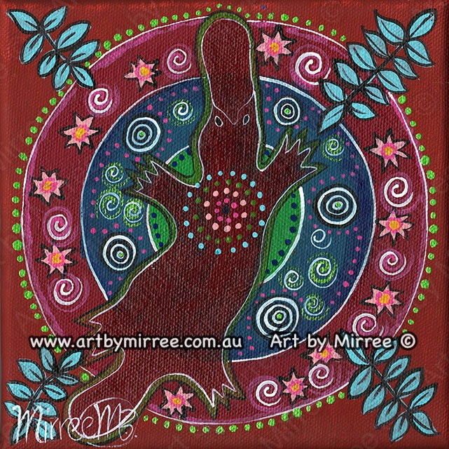 'Platypus Dreaming for Healing and Growth' Original Painting by Mirree Contemporary Dreamtime Animal Dreaming