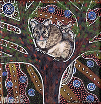 Thumbnail for 'Possum & Baby' Original Painting by Mirree Contemporary Dreamtime Animal Dreaming