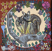 Thumbnail for 'Possum & Baby Magic with flower medicine' Original Painting by Mirree Contemporary Dreamtime Animal Dreaming