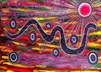 Thumbnail for Rainbow Serpent Aboriginal Art A6 STORY PostCard Single by Mirree