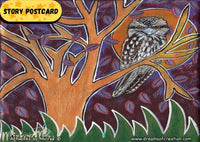 Thumbnail for 'Tawny Frogmouth in Tree' Sensitivity Series Aboriginal Art A6 Story PostCard Single by Mirree