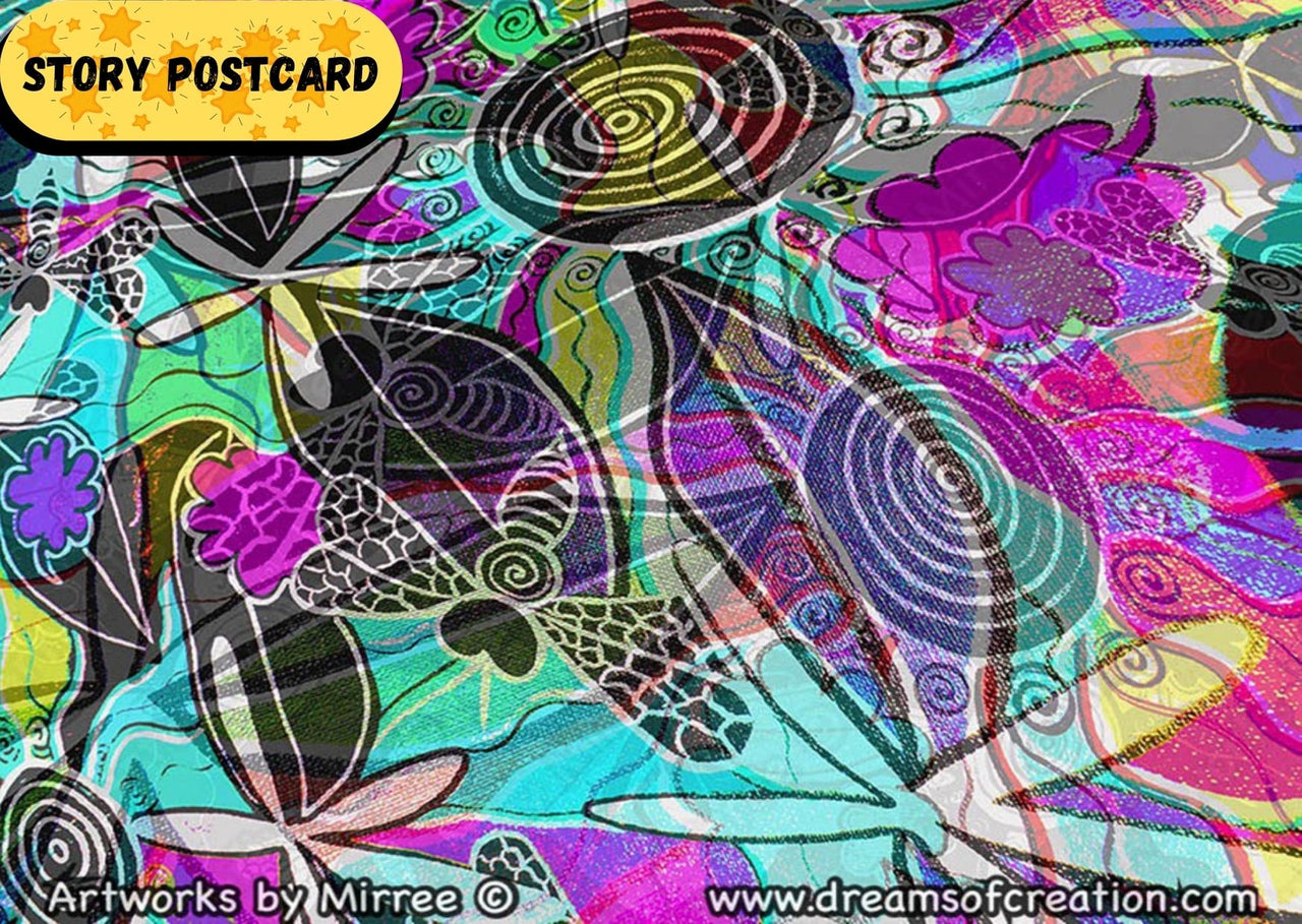 'Ancestral Bee' Aboriginal Art A6 Story PostCard Single by Mirree