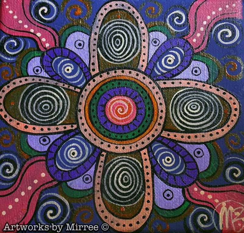 Sacred Birthing Place Contemporary Aboriginal Art Original Painting by Mirree