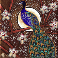 Thumbnail for PEACOCK SPIRITUAL CONTENTMENT Framed Canvas Print by Mirree Contemporary Aboriginal Art