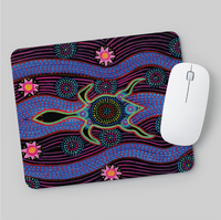Thumbnail for Dreamtime Snake-Head Turtle with Lotus MOUSE PAD