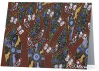 Thumbnail for Original Luxury Ancestral Sparrow Aboriginal Art Animal Dreaming Greeting Card Single by Mirree