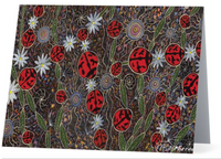 Thumbnail for Original Luxury Ancestral Lady Beetle Aboriginal Art Animal Dreaming Greeting Card Single by Mirree