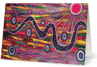 Thumbnail for Pack of 10 Rainbow Serpent Aboriginal Art Animal Dreaming A6 Gift Cards by Mirree