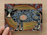 Thumbnail for Sacred Cow Universal Spirit Dreaming Aboriginal Art A6 PostCard Single by Mirree