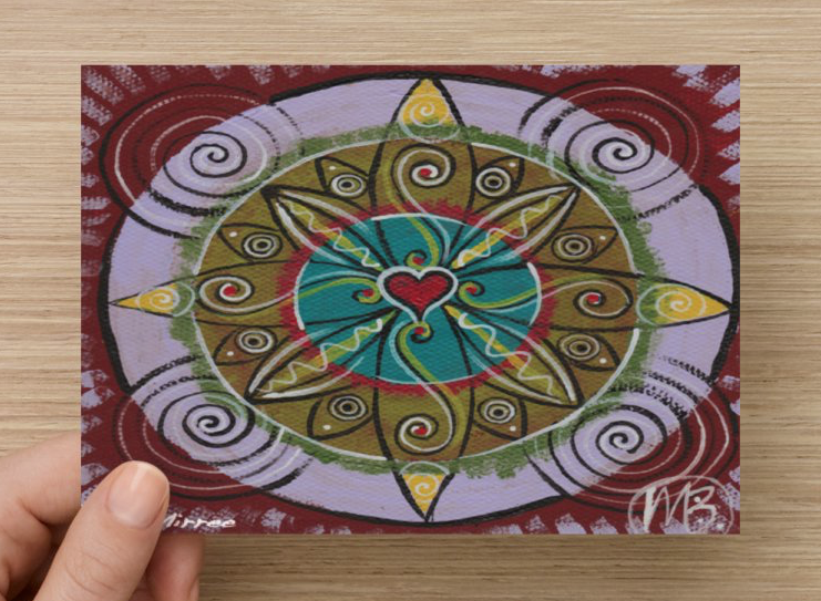 Love that Shines Universal Spirit Dreaming Aboriginal Art A6 PostCard Single by Mirree