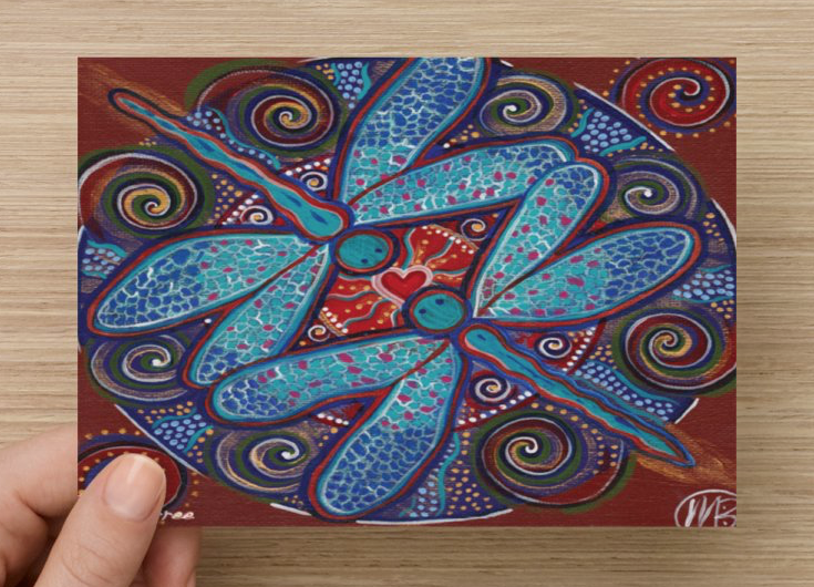 Let your Light Shine Universal Spirit Dreaming Aboriginal Art A6 PostCard Single by Mirree