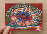 Thumbnail for Inner Beauty Brolga Universal Spirit Dreaming Aboriginal Art A6 PostCard Single by Mirree