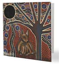 Thumbnail for Original Luxury DESERT DAYDREAM DINGO Aboriginal Art Animal Dreaming Greeting Card Single by Mirree