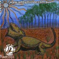Thumbnail for Eastern Bearded Dragon Framed Canvas Print by Mirree Contemporary Aboriginal Art