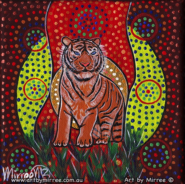 Year of the Water Tiger Dreaming Contemporary Aboriginal Art Original Painting by Mirree