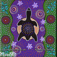 Thumbnail for Turtle by Starlight Framed Canvas Print by Mirree Contemporary Aboriginal Art