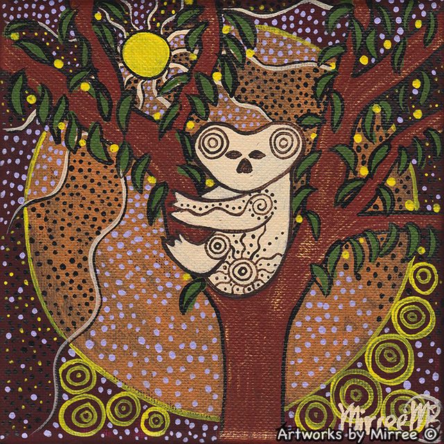 Time Out Koala Dreaming Framed Canvas Print by Mirree Contemporary Aboriginal Art