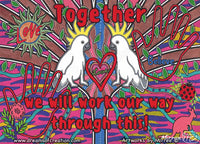 Thumbnail for 'Together we can work our way through this with White Cockatoo' Canvas Print by Mirree Contemporary Aboriginal Art