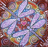Thumbnail for 'Dragonfly Dreaming Transmutation' ORIGINAL PAINTING by Mirree Contemporary Dreamtime Series