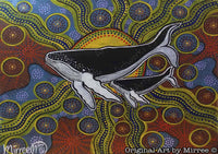 Thumbnail for Whale and Baby Dreaming Painting A3 Girlcee Print by Mirree Contemporary Aboriginal Art