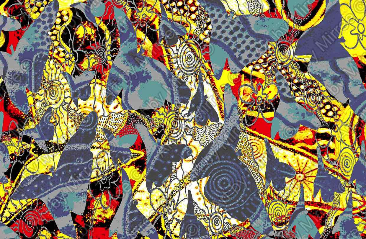 Wandering Butterfly Opportunites Contemporary Aboriginal Art Print by Mirree