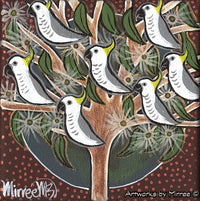 Thumbnail for 'Australian Sulphur Crested White Cockatoos in Tree' Life Changing Original Painting Series by Mirree Contemporary Dreamtime Animal Dreaming