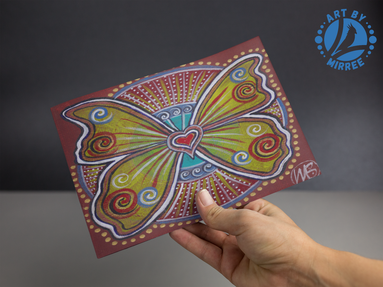 Rebirth Butterfly Aboriginal Art by Mirree A6 PostCard Single