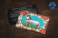Thumbnail for 'Horse Dreaming with Cowrie Shells and Flower Medicine' Aboriginal Art A6 Story PostCard Single by Mirree