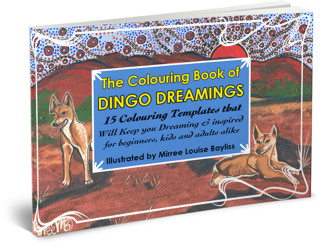 The Australian Desert Dingo COLOURING BOOK by Mirree Contemporary Dreamtime Animal Series