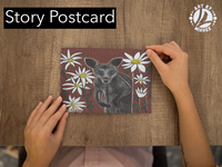 Thumbnail for 'Swamp Wallaby with Flower Medicine' Aboriginal Art A6 Story PostCard Single by Mirree