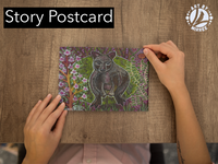 Thumbnail for 'Pademelon with Flower Medicine' Aboriginal Art A6 Story PostCard Single by Mirree