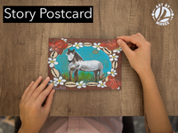 Thumbnail for 'Horse Dreaming with Cowrie Shells and Flower Medicine' Aboriginal Art A6 Story PostCard Single by Mirree
